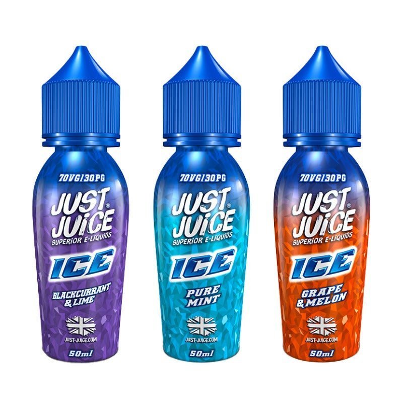 Just Juice Ice Range 50ml Shortfill E - liquids Grape and Melon