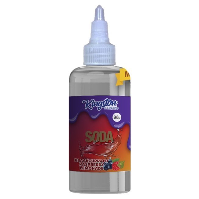 Kingston E - liquids Soda 500ml Shortfill Blackcurrant Rasberry Lemonade Soda