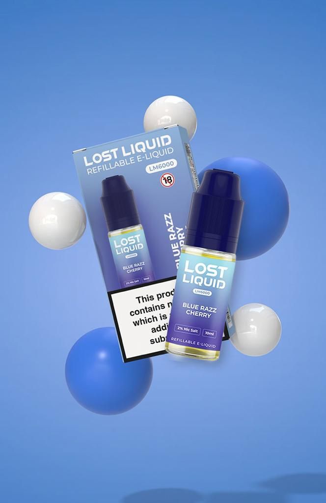 Lost Liquid Nic Salt 10ml E - liquids (Box of 10) Blue Razz Cherry