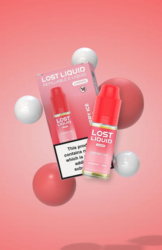Lost Liquid Nic Salt 10ml E - liquids (Box of 10) Cherry Ice