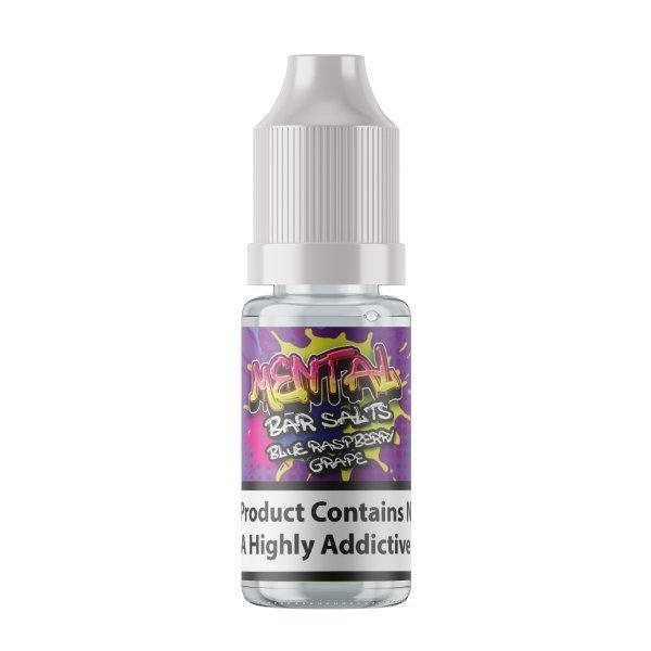 Mental Bar Salts 10ml E - liquids - Pack of 12 Blue Raspberry Grape