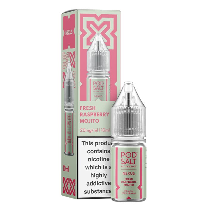 Nexus Nic Salt 10ml E - Liquid (Box of 10) Fresh Raspberry Mojito