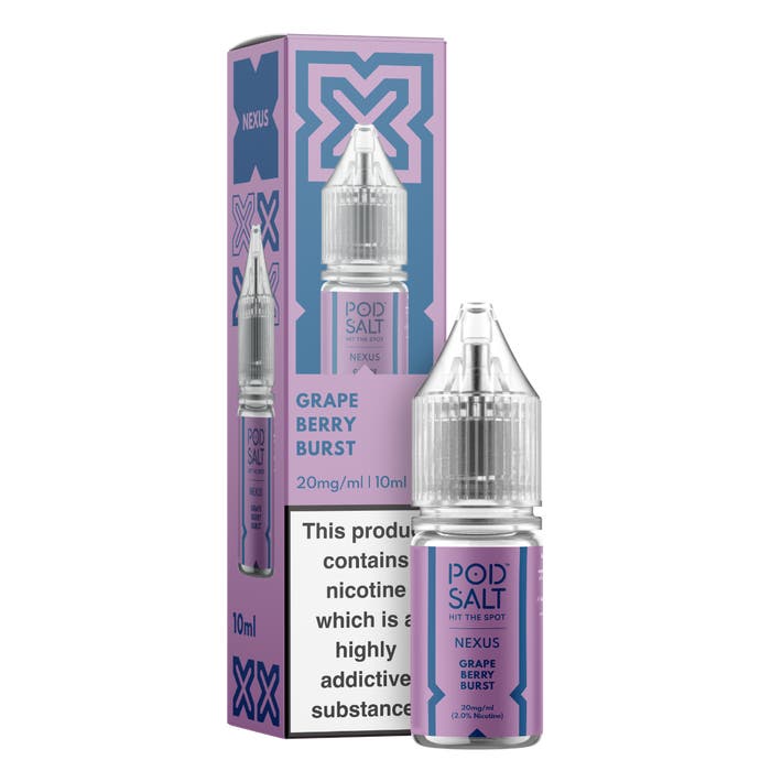 Nexus Nic Salt 10ml E - Liquid (Box of 10) Grape Berry Burst