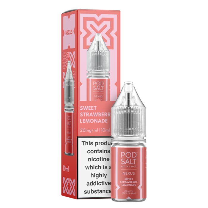 Nexus Nic Salt 10ml E - Liquid (Box of 10) Sweet Strawberry Lemonade