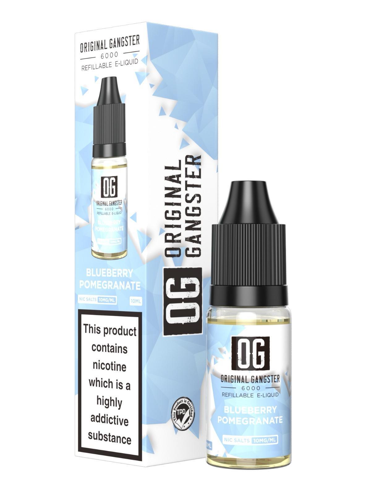 OG Original Gangster 6000 Salt 10ml ( Box of 10 ) Blueberry Pomegranate