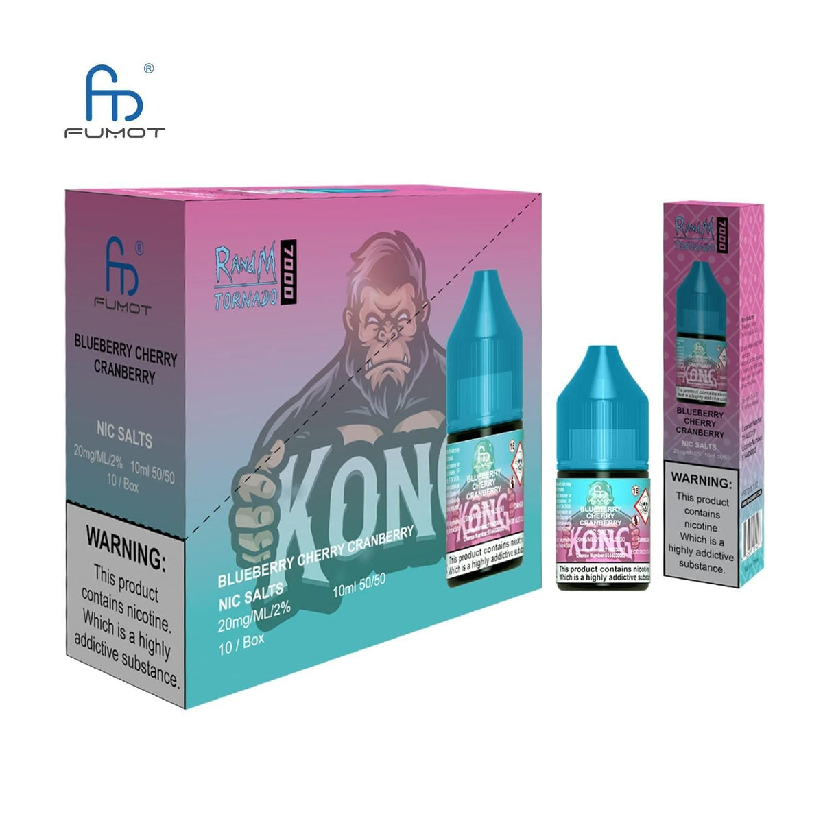 R and M 7000 Nic Salt 10ml - Box of 10 Blueberry Cherry Cranberry
