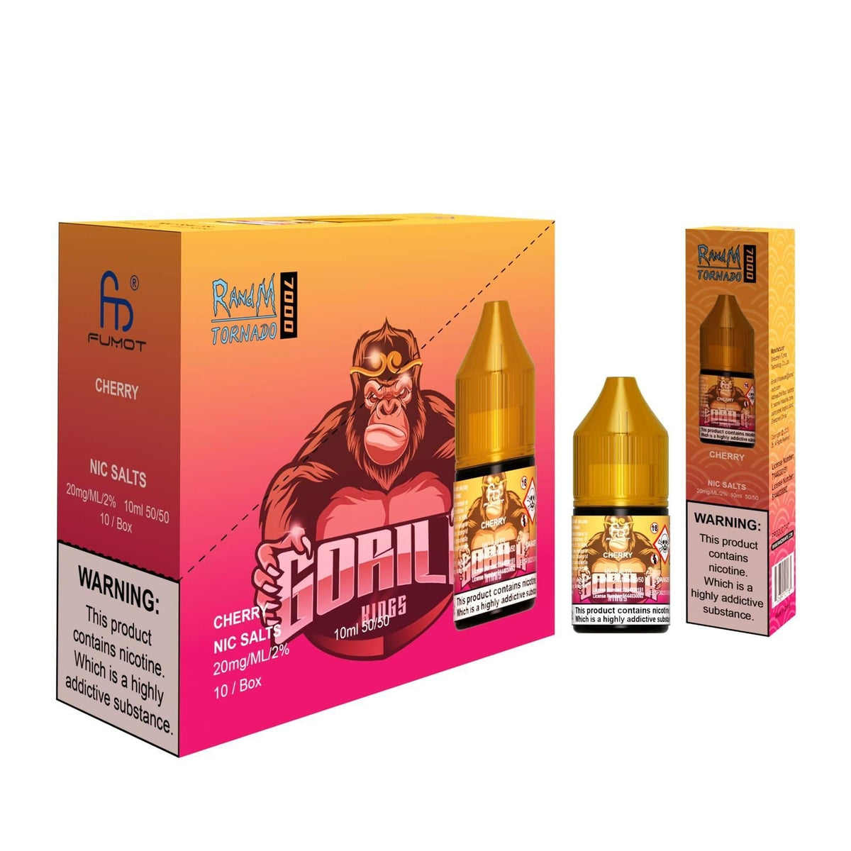 R and M 7000 Nic Salt 10ml - Box of 10 Cherry
