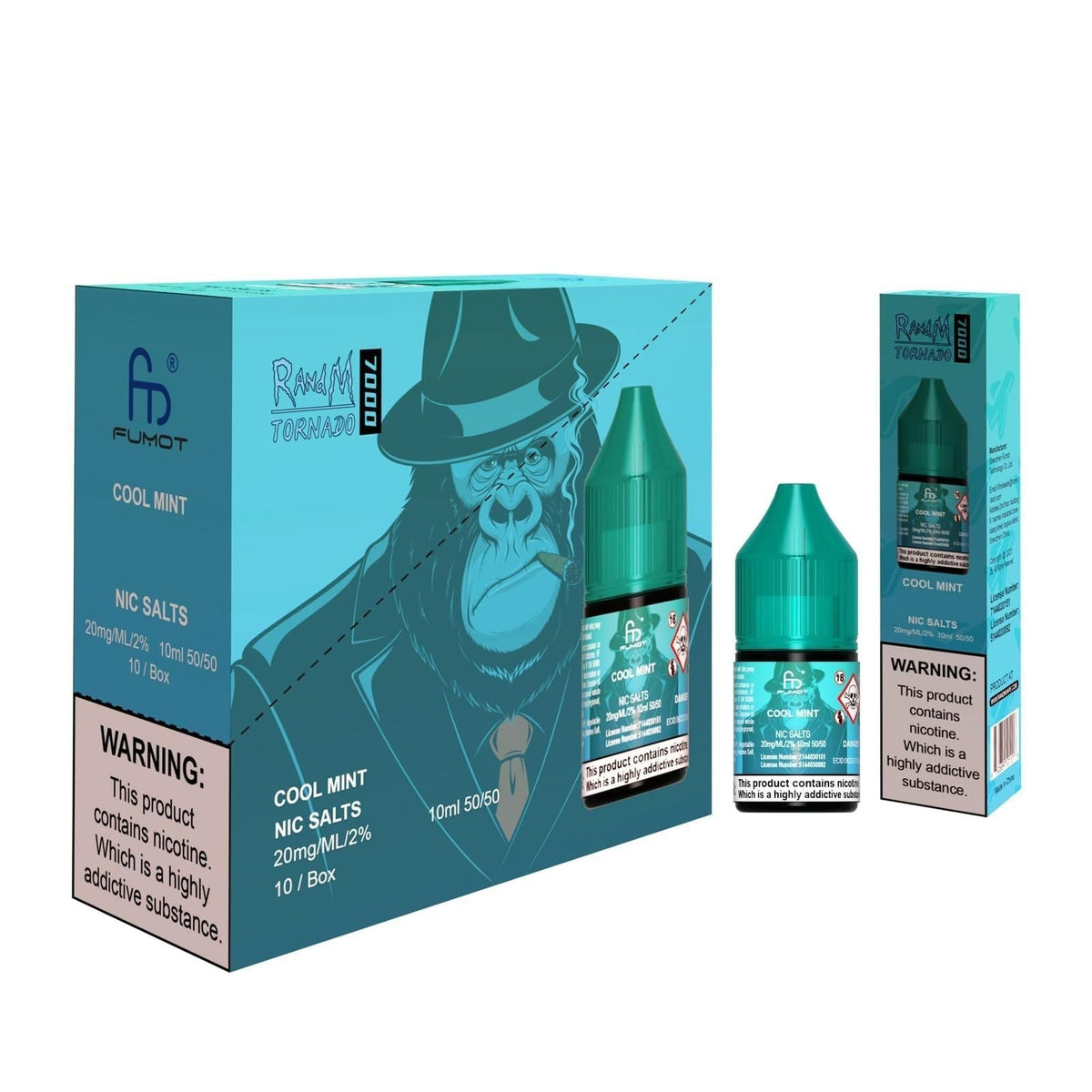 R and M 7000 Nic Salt 10ml - Box of 10 Cool Mint