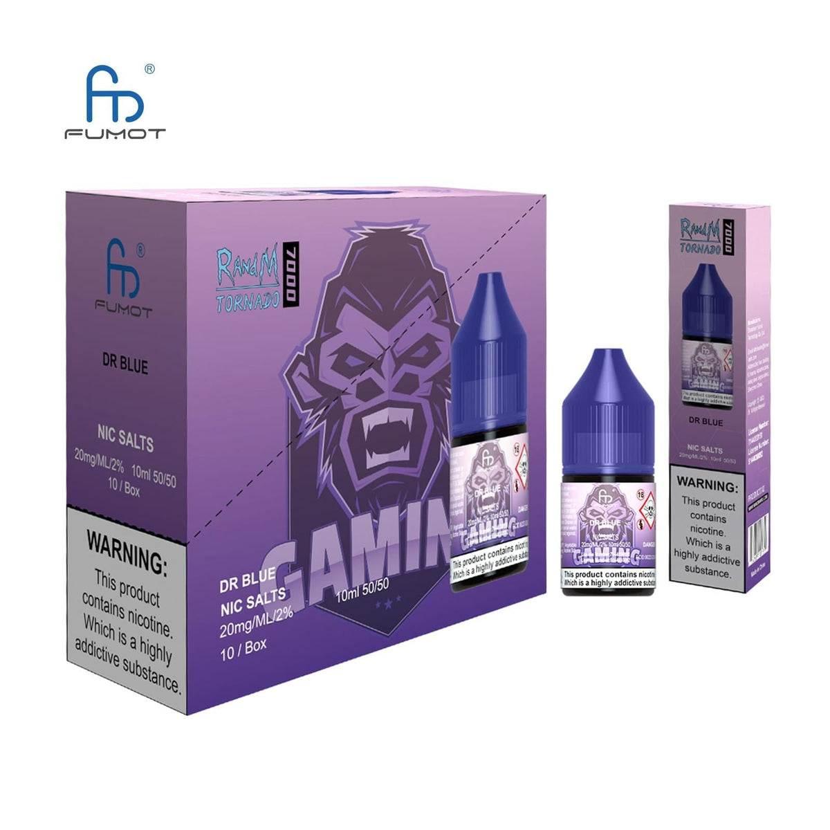 R and M 7000 Nic Salt 10ml - Box of 10 Dr Blue