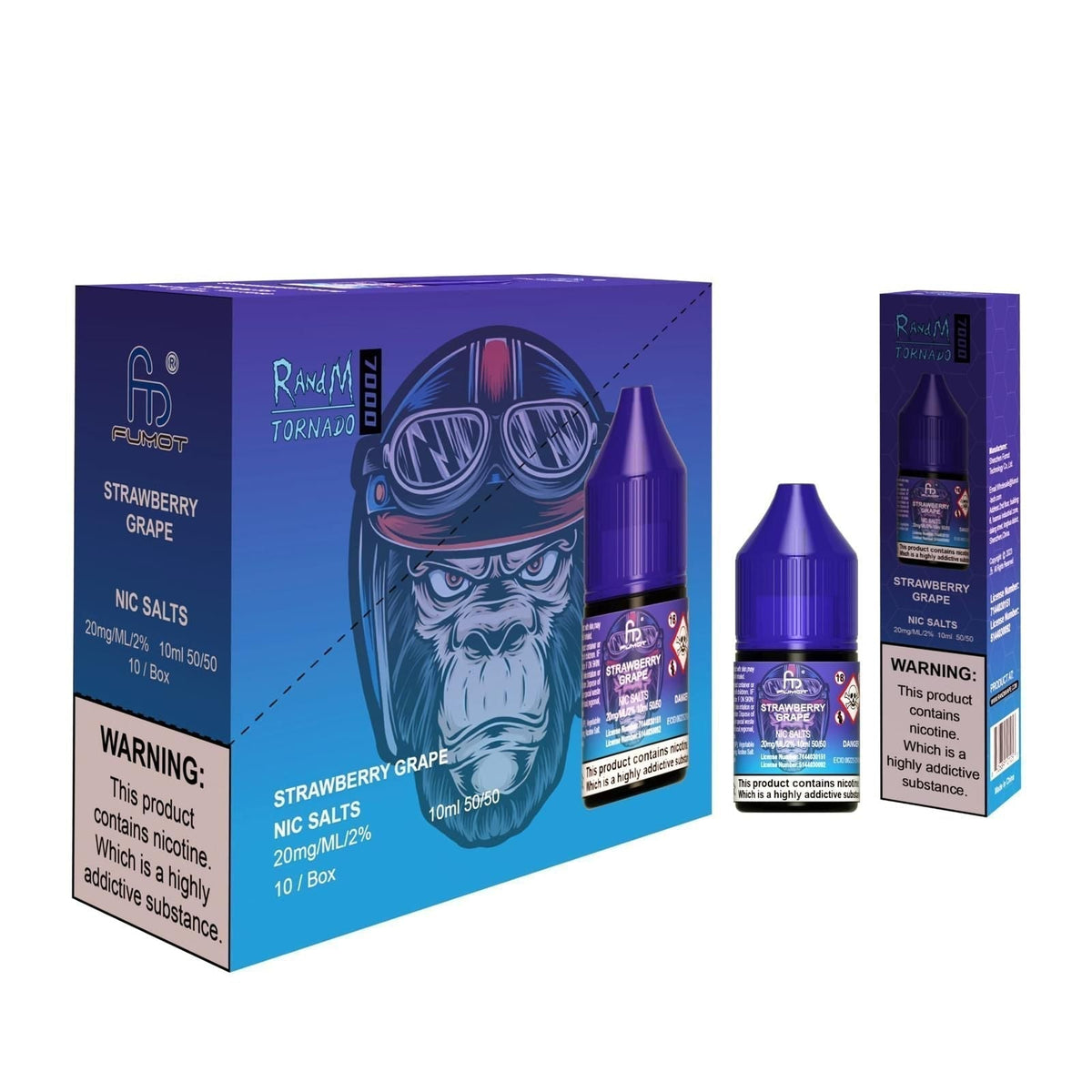 R and M 7000 Nic Salt 10ml - Box of 10 Strawberry Grape
