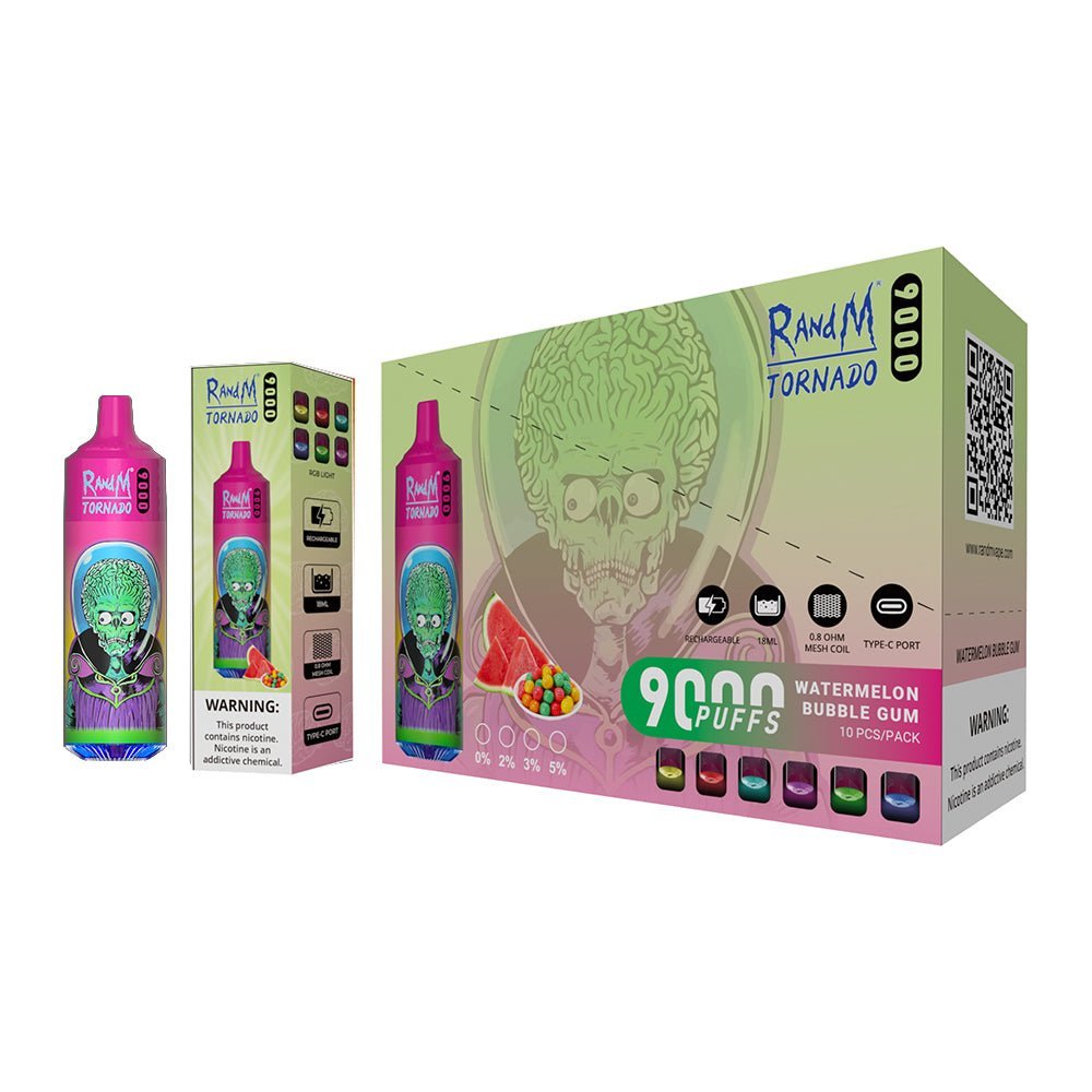 RAndM Tornado 9000 Puffs Disposable Vape (Pack of 10) - Bulk Vape Wholesale
