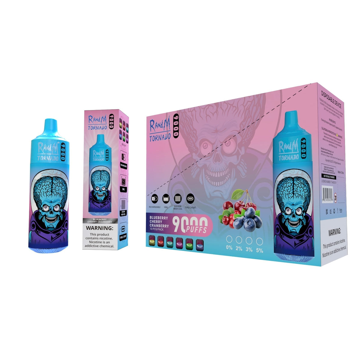 RAndM Tornado 9000 Puffs Disposable Vape (Pack of 10) - Bulk Vape Wholesale