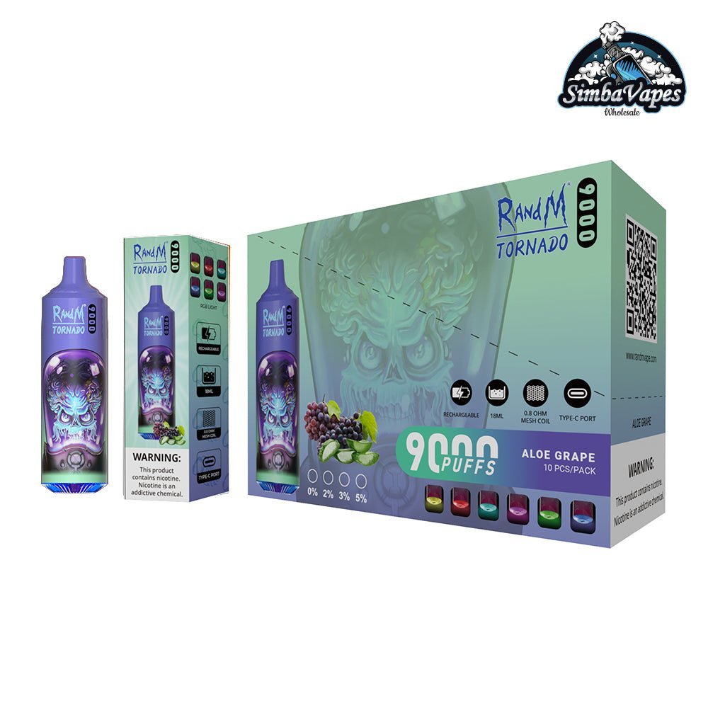 RAndM Tornado 9000 Puffs Disposable Vape (Pack of 10) - Bulk Vape Wholesale