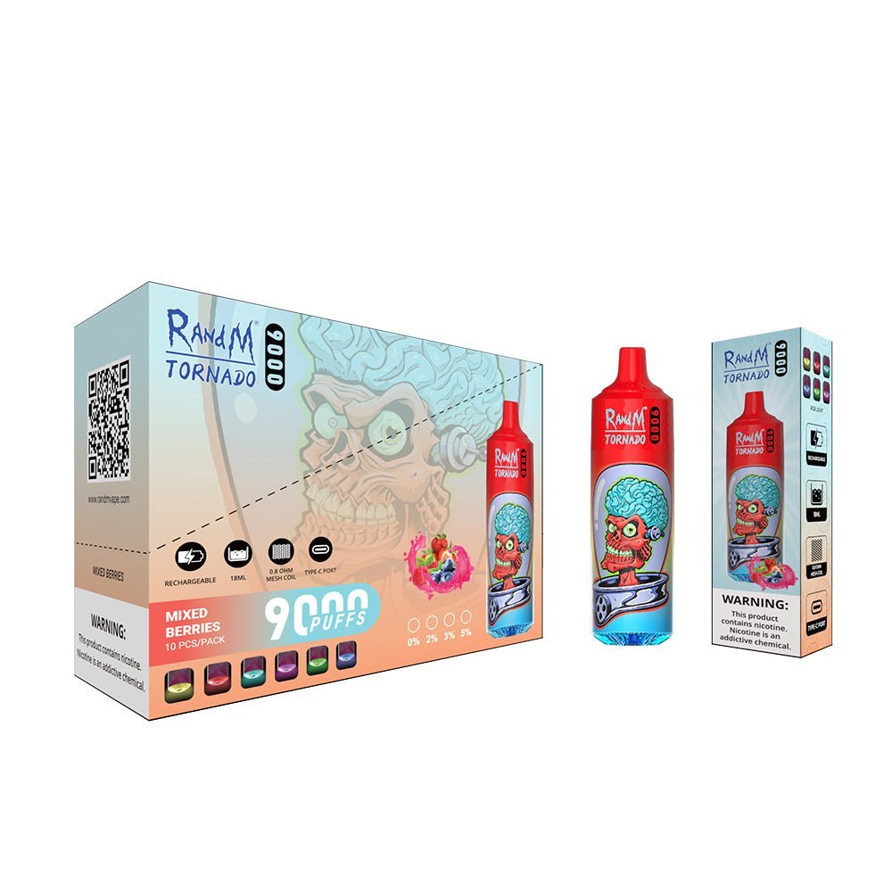 RAndM Tornado 9000 Puffs Disposable Vape (Pack of 10) - Bulk Vape Wholesale