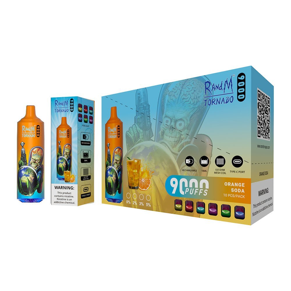 RAndM Tornado 9000 Puffs Disposable Vape (Pack of 10) - Bulk Vape Wholesale