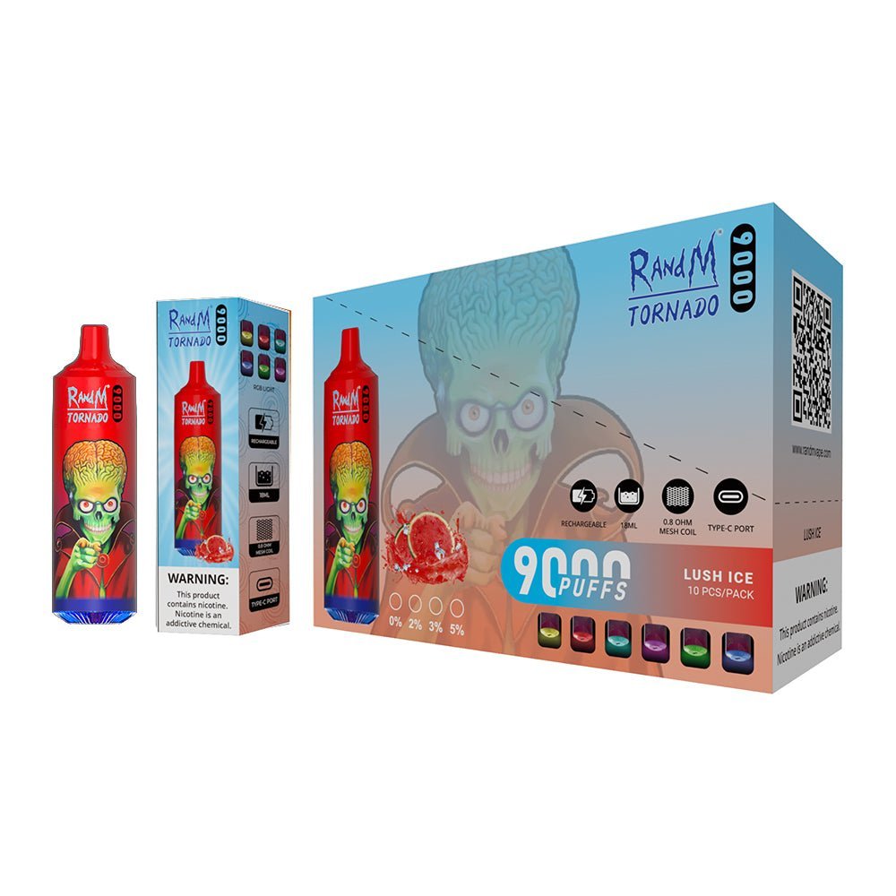 RAndM Tornado 9000 Puffs Disposable Vape (Pack of 10) - Bulk Vape Wholesale