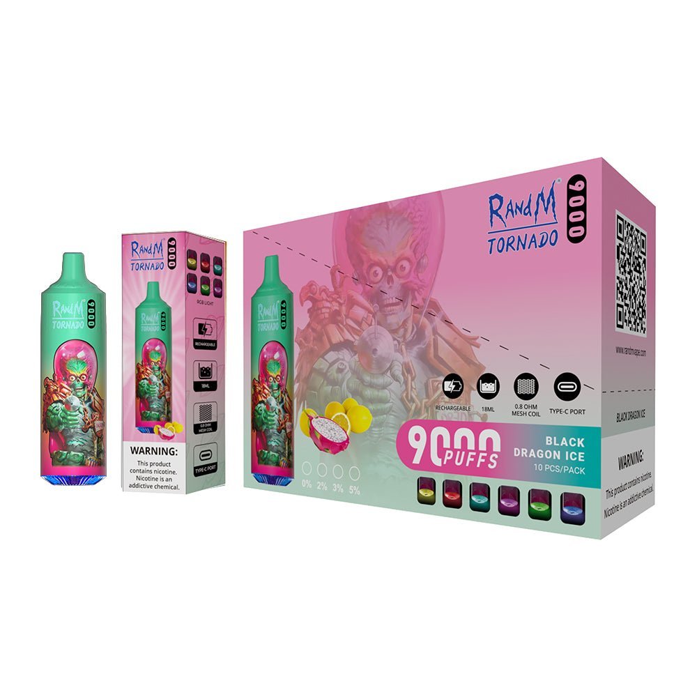 RAndM Tornado 9000 Puffs Disposable Vape (Pack of 10) - Bulk Vape Wholesale