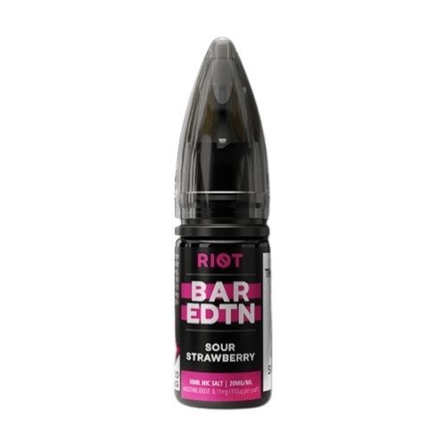 Riot Squad Bar Edition Nic Salt 10ml E - liquids - Box of 10 Sour Strawberry