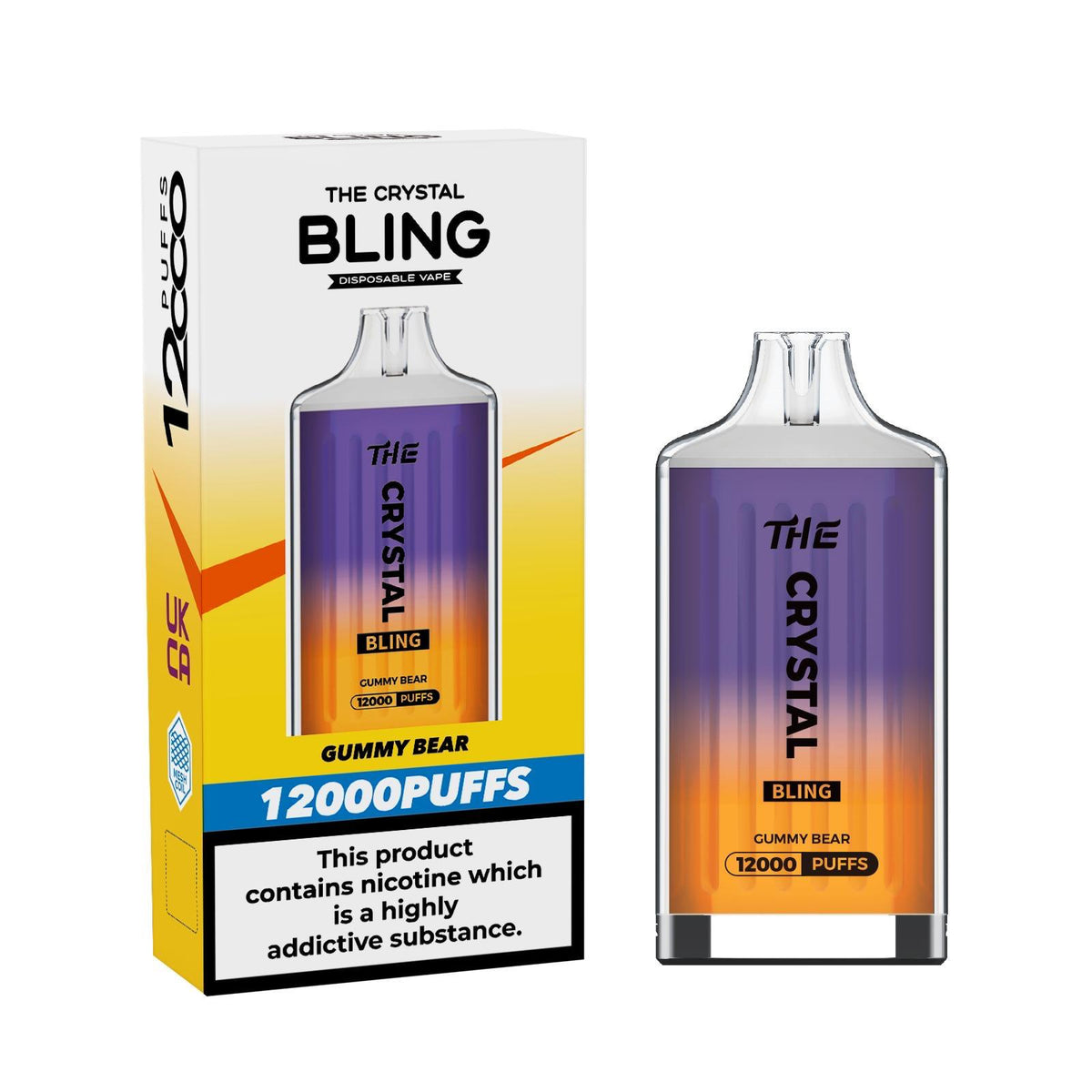 The Crystal Bling 12000 Puff Prefilled Pod Vape Pack of 5 Cool Mint