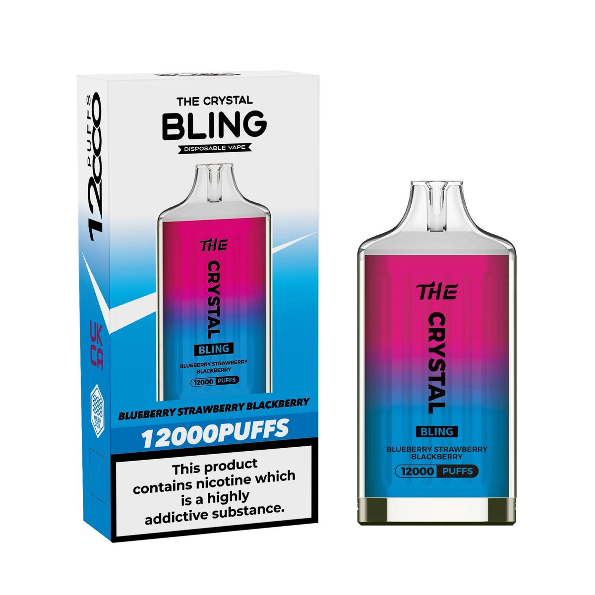 The Crystal Bling 12000 Puff Prefilled Pod Vape Pack of 5 Cool Mint