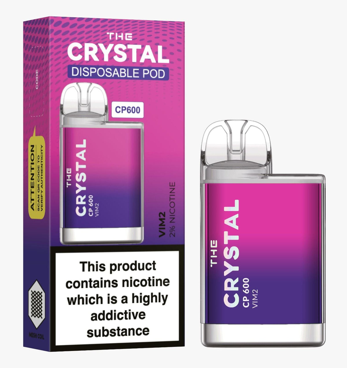 The Crystal CP600 Disposable Vape Puff Bar Mini Pod - Bulk Vape Wholesale
