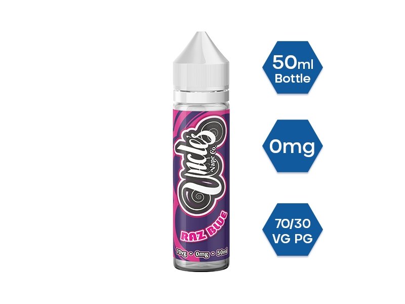 Uncle Vape Co. 50ml E - liquids Shortfill Raz Blue