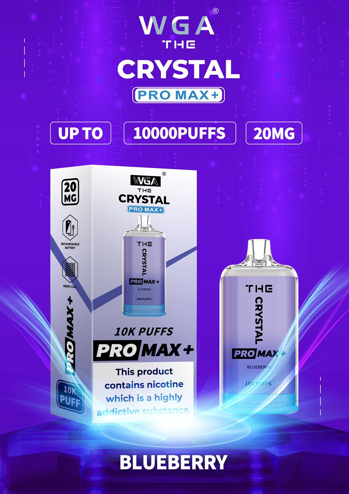 WGA Crystal Pro Max + 10000 Puffs Disposable Vape - Box of 10 - Bulk Vape Wholesale