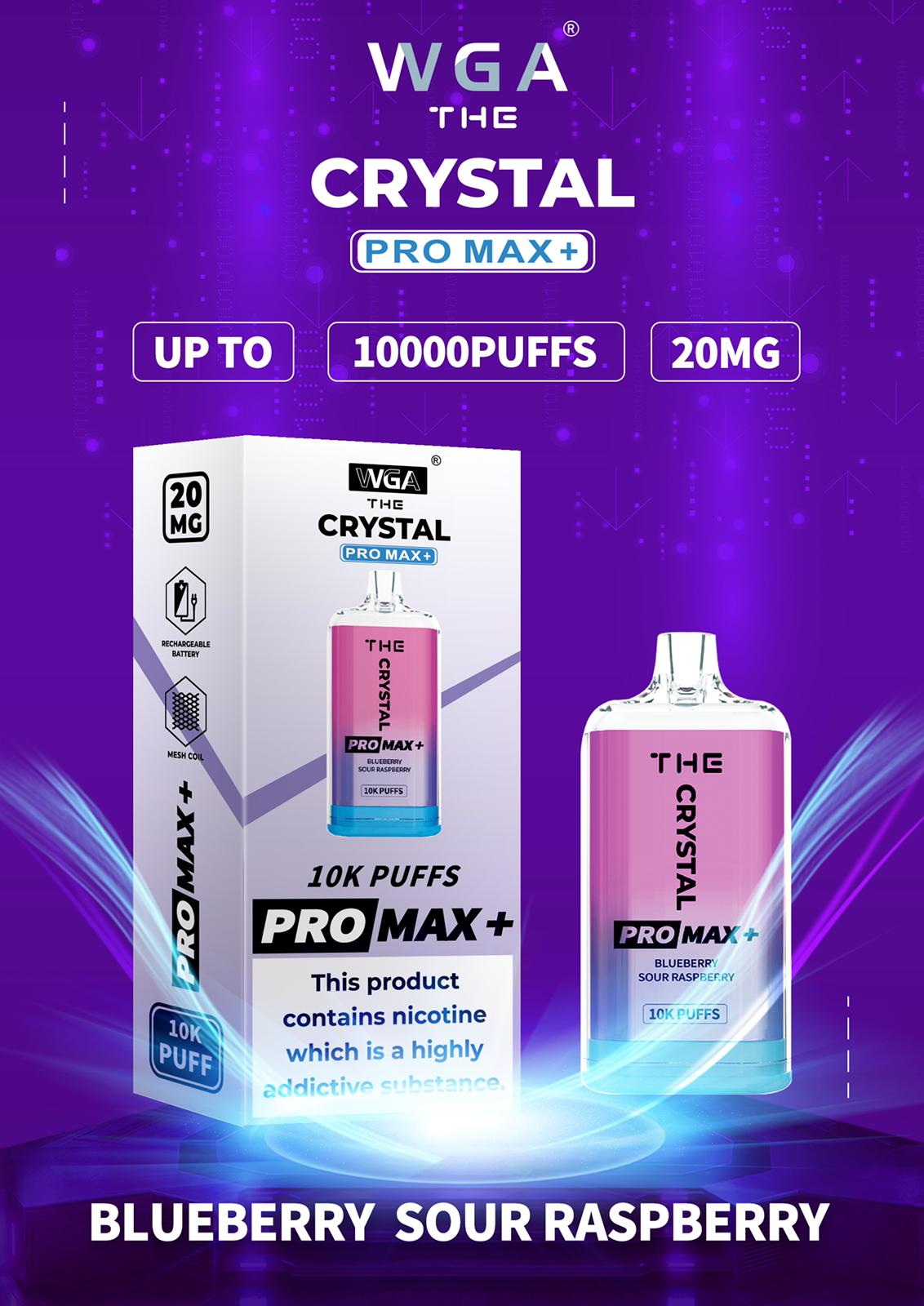 WGA Crystal Pro Max + 10000 Puffs Disposable Vape - Box of 10 - Bulk Vape Wholesale