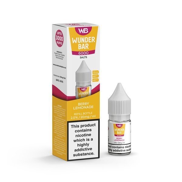 Wundar Bar 6000 Nic Salt 10ml - Box Of 10 Berry Lemonade