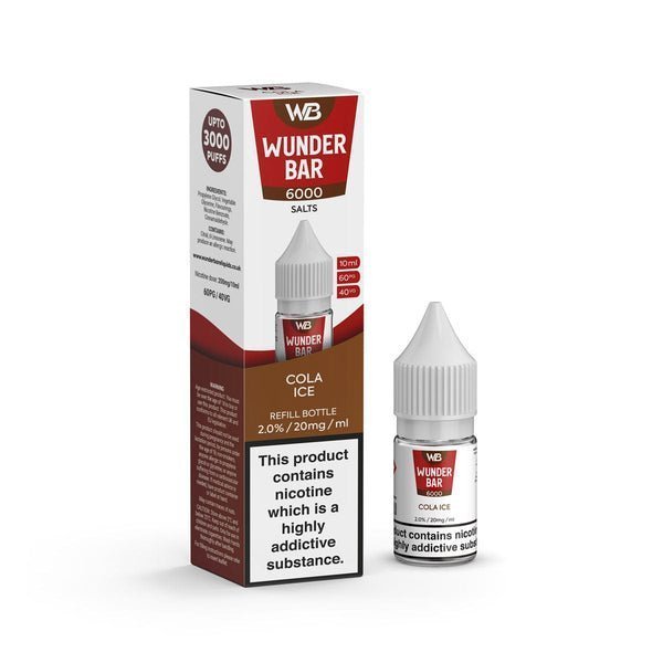 Wundar Bar 6000 Nic Salt 10ml - Box Of 10 Cola Ice