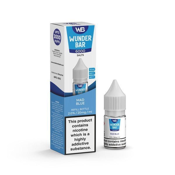 Wundar Bar 6000 Nic Salt 10ml - Box Of 10 Mad Blue