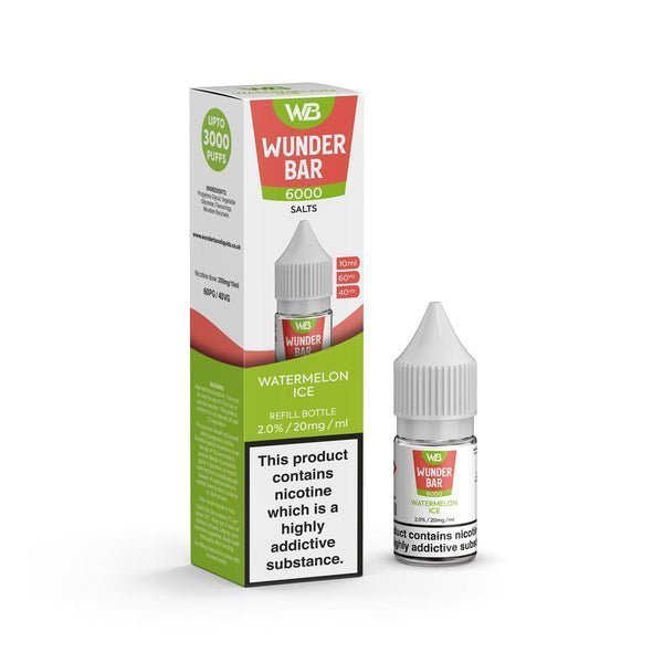 Wundar Bar 6000 Nic Salt 10ml - Box Of 10 Watermelon Ice