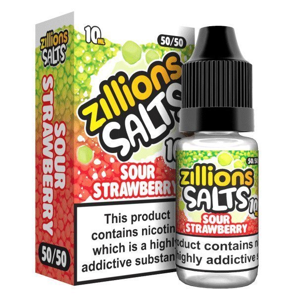 Zillions Nic Salt 10ml Pack of 5 Sour Strawberry